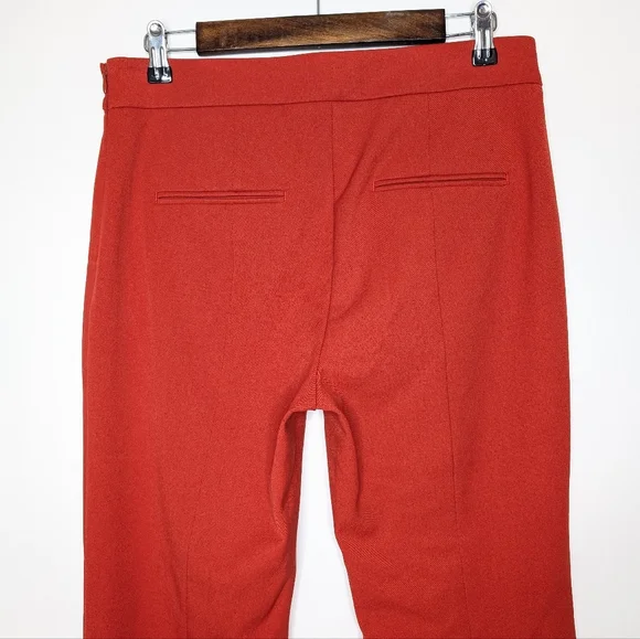 Ann Taylor Women's Orangish Red Straight Leg Pants with Front Seam Size 6 - Picture 9 of 16